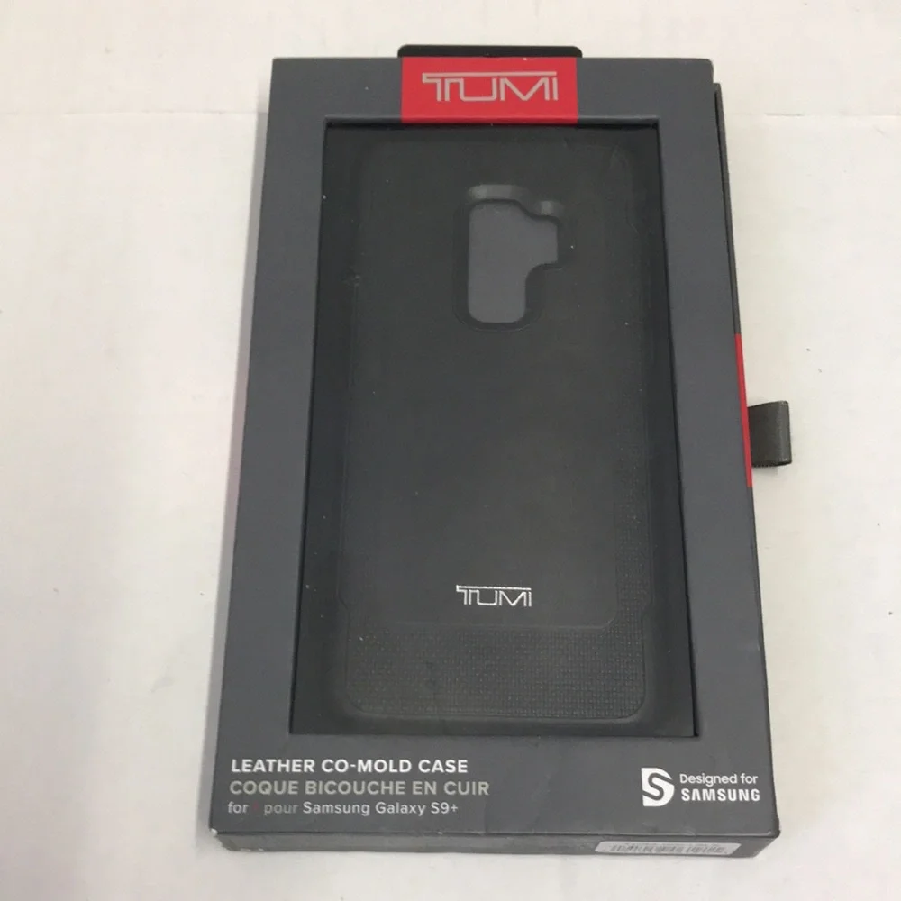 Tumi Black Leather Co Mold Case Samsung Galaxy S9+